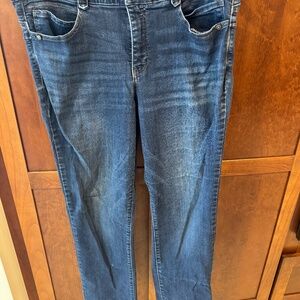 Democracy Womens Ab-Solution Straight Leg Jean Indigo Size 14 Inseam 31"